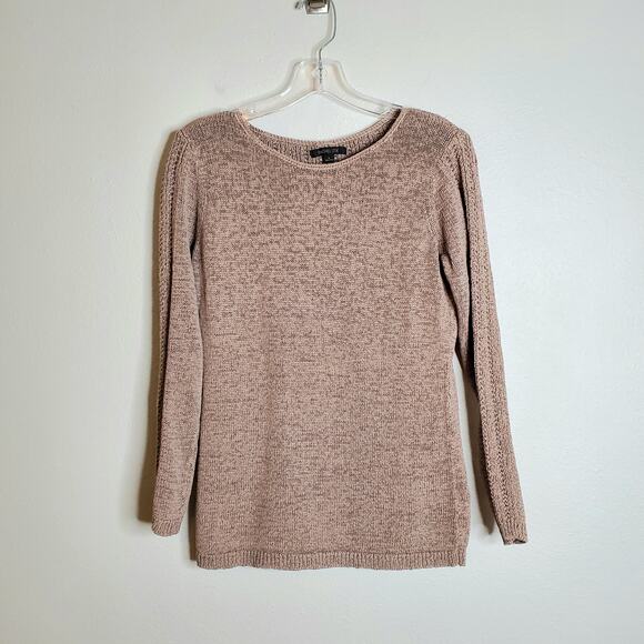 Rachel Zoe Sweaters - Rachel Zoe Karla 3/4 Sleeve Cable Knit Sweater Size L Tan Basic Fisherman